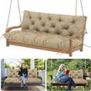 Outdoor Porch Swing Cushions Waterproof Thicken 5" Replacement Porch Swing Cushion with Backrest for Outdoor Furniture (Khaki 48  40 ")