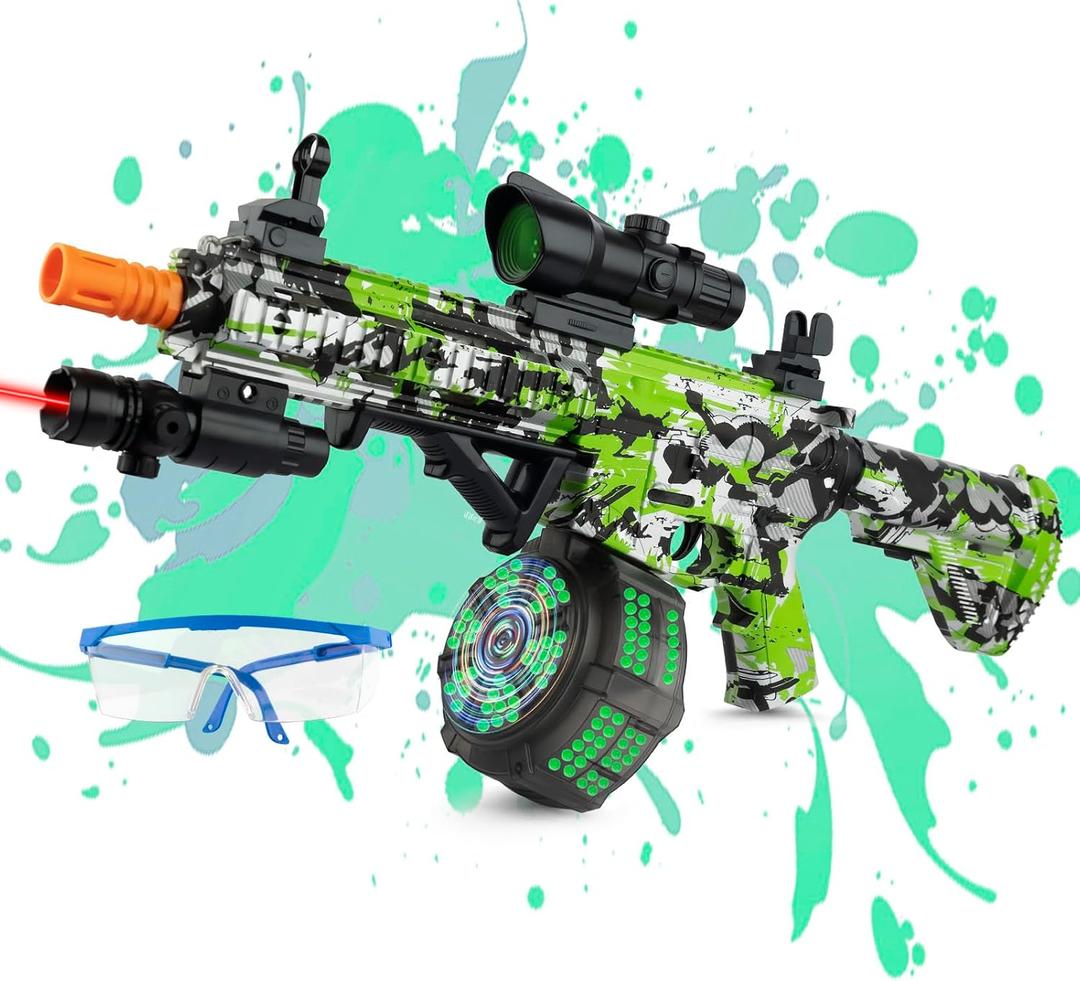 Electric Gel Splat Blaster, Manual and Automatic Splatter Blaster, Green