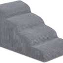 Dog Stairs for Small Dogs and Cats, 20" H 4 Steps Dog Ramp for High Beds, Couch, Sofa, Waterproof Pet Stairs with Removable Washable Cover, Non-Slip Sturdy Pet Steps