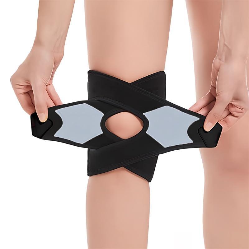 SUJAYU Knee Brace with Side Stabilizers for Meniscus Tear, Knee Braces for Women Men Knee Braces for Knee Pain, Light Patella Brace Adjustable Compression Sleeve Patellar Tendon Support Strap (Gray)