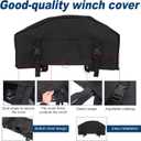 Winch Cover, Heavy Duty Waterproof Electric Winches Protector Parts Accessories Weather Resistant Dust-Proof Cover up to 12000Lbs Fits Indoor & Outdoor Use