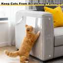2 x Anti Cat Scratch Furniture Protector 11.8 x 197, Thickened Transparent Self-Adhesive Couch Protectors, Dogs Scratch Deterrent Tape, Protection from Pets Scratching, with 50 Twist Pins