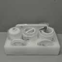 ZCCZ - White Bathroom Accessories Set 6 Pcs - Toothbrush Holder, Lotion Soap Dispenser, 2 Qtip Holder Dispenser, Vanity Tray, Bathroom Tumbler - Decorative Countertop Vanity Organizer