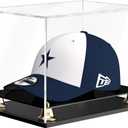 Hat Display Case Clear Acrylic Hat Display Box Assemble Baseball Cap Holder for Signed Memorabilia Cap Storage with Metal Bell Base (11x8.2x7.1 inch)
