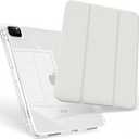 for iPad Pro 11 inch M4/M5 case 2024/2025,Case for iPad Pro 11 with Pencil HolderModel No.A2837,A3006, Slim Smart Cover with Clear Back Shell for 2025 iPad Pro11 Inch M5,Transparent-White