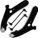 4Pcs Front Lower Control Arm Sway Bar End Link Fit for Hyundai 2011 2012 2013 2014 2015 2016 Elantra, 2013-14 Elantra Coupe, 13-2017 Elantra GT Base, 12-17 Veloster K622232 K622646 K80230
