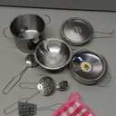 Mini Play Pots and Pans Toys for Kids Kitchen Playset Pretend Cookware Utensils Play Set Play Cooking Toys Mini Stainless Steel Cooking Utensils Toys Kitchen Playset Accessories for Boys Girls