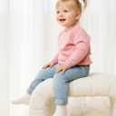 PATPAT Baby Girls Boys Newborn Sweater Crewneck Pull Over Knit Solid Long Sleeve Fall Winter Clothes (3T, Pink)