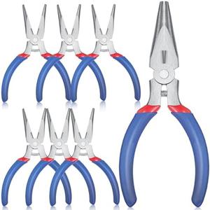 Lasnten 6 Pack Mini Needle Nose Pliers Bulk, 5 Inch Small Long Nose Pliers with Side Cutter, Spring Loaded Thin Needle Nose Pliers Precision Pliers Set for Crafts Jewelry Making Tiny Project DIY