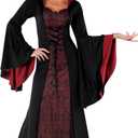Morph Vampire Costume Women Adult Dress Vampire's Outfit Gothic Halloween Costume for Women Dress (Small)