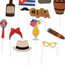 Havana Cuban Theme Party Photo Booth Props (Set of 12) Havana Nights Party Supplies
