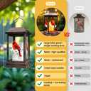 Solar Lanterns Outdoor Hanging Lanterns, Metal with Glass Cardinal Solar Lights, Waterproof Decorative Lantern Garden Decor for Outside Table Patio Yard, Memorial Gifts Grave Decorations for Cemetery