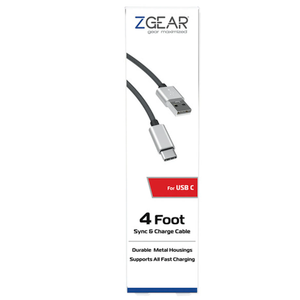 ZGEAR 4 Foot Braided Charging Cable USB-C