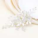 Oriamour Wedding Clip Rhinestone Bridal Comb Barrette Head Pieces for Women Bridal Headdress Flower Accessories for Brides and Bridesmaids Silver
