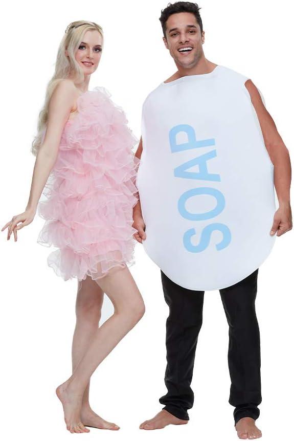 EraSpooky Couples Soap and Loofah Costume Adult Funny Halloween Party Couple Costumes Set, One size