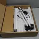 Nukanu Floor Lamp with Remote Control, Floor Lamps for Living Room/Bedroom/Office, Stepless Adjustable 3000K-6000K Colors and 10-100% Brightness,Standing Light with Foot Switch (White+Beige Linen)