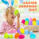 Aviski 96Pcs 3.15inch Colorful Easter Plastic Eggs for Kids Egg Hunt Basket Bag Empty Stuffers Fillers with 2pcs Cute Non Woven Bags, Toys Filling Treats and Easter Theme Party Supplies Favor