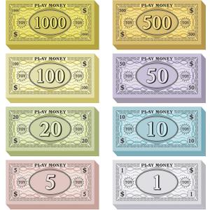 Sotiff 800 Pieces Replacement Play Money Set Prop Money Game Money Play Money for Kids Board Games 8 Denominations: $1000, $500, $100$, $50, $20, $10,$5, $1