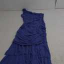 ZESICA Women's One Shoulder Summer Dress Sleeveless Mesh Ruched Bodycon Sexy Formal Cocktail Midi Dresses, Size M