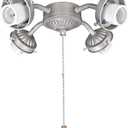 Aspen Creative 22003-11, Four-Light Ceiling Fan Fitter Light Kit with Pull Chain, Brushed Nickel