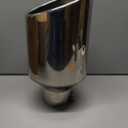 Vurkcy 4 inch Inlet Exhaust Tip, 8" Outlet 15" Overall Length Stainless Steel Exhaust Tail Pipe, Bolt-On, Rolled Edge, Slant Sleek Angle Cut, Polished Tailpipe, Silvery