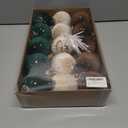 15 PCS Christmas Tree Ornaments Velvet Balls, 3.15 Inch Large Velvet Christmas Tree Ball Ornaments Set Star, Shatterproof Plastic Hanging Bulb for Xmas Tree Decorations - Multicolor Green Brown Beige