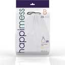 happimess HPM3000B-WHITE 5.3 Gallon Kitchen Drawstring Trash Bags, Trash Can Liner, White, 60-Count, 3-Packs of 20 Liners