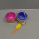 JoyServe Ice Cream Bowls and Spoons Set - (Pack of 12) Reusable Plastic Ice Cream Cups and Waffle Cone Shaped Spoons for Dessert, Frozen Yogurt, Gelato, Birthday Party Decorations