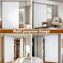AJAZZ Privacy Curtains for Room Divider with Blackout & Soundproof (2 Panels, White, W100 x L96 in)+ No Drill Curtain Rod(H) 43-120×(W) 35-200 in, Wall Divider for Bedroom/Studio/Office Curtain
