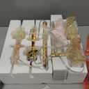 33'' Tall Vintage Table Lamp Set of 2, Candle Stick Buffet Lamps with Gold Leaf Finish and Black Linen Shades, 3-Way Dimmable Bulbs Included, Nightstand Lamps for Living Room Bedroom Dinning Entryway