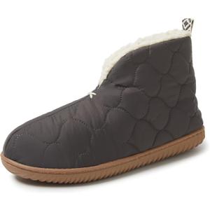Dearfoams Women's Indoor/Outdoor Warm Up Bootie Slipper, Pavement, Small