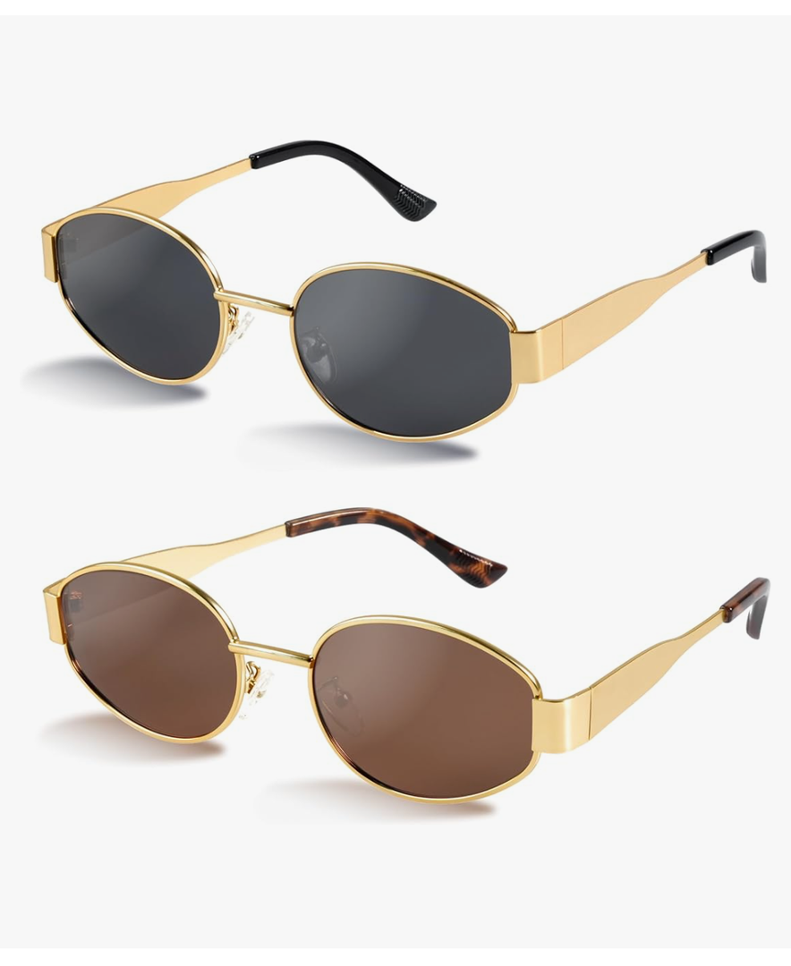 livho 2025 Trendy Oval Sunglasses - Stylish Polarized Shades for Everyday - Retro Metal Frames