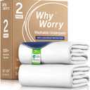 WhyWorry Washable Bed Pads for Adult Incontinence, 34" x 36" (Pack of 2) Washable Pee Pads for Bed Wetting, Heavy Absorbency Reusable Underpads for Elderly & Kids, Waterproof Mattress Protector, White