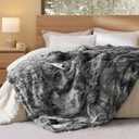 Bedsure Faux Fur Heated Blanket Full Size, Fast Heating Electric Blanket Full Size with 6 Heating Levels & 10 Time Settings, Cozy Gifts for Women Men (72x84 inches, Grey)
