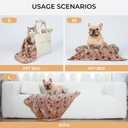 Luciphia 1 Pack 3 Blankets Super Soft Fluffy Premium Fleece Pet Blanket Flannel Throw for Dog Puppy Cat Paw Brown/Pink/White Small(23x16 inch)