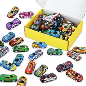 Vileafy 30 Mini Race Cars for Classroom Prizes, Party Favors for Kids 4-8 Years Old, Bulk Small Pull Back Car Toys for Treasure Box, Mini Toys Cars for Boys and Girls Valentines Day Gifts for Kids