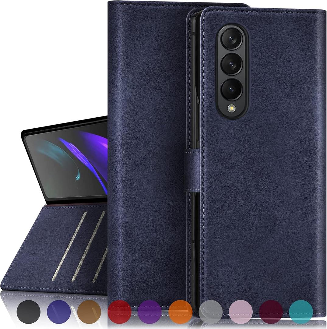 SUANPOT for Samsung Galaxy Z Fold 3 5G with RFID Blocking Wallet case Credit Card Holder,Flip Book PU Leather Phone case Shockproof Cover Cellphone Women Men for Samsung Z Fold 3 case Wallet Blue SUANPOT for Samsung Galaxy Z Fold 3 5G with RFID Blocking Wallet case Credit Card Holder,Flip Book PU Leather Phone case Shockproof Cover Cellphone Women Men for Samsung Z Fold 3 case Wallet Blue