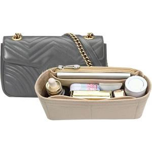 Lckaey Organizer Insert Bag for Marmont small Matelasse Shoulder Purse Tote Bag With zipper 1 pack 2000AKhaki-M