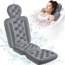 Full Body Bath Pillow for Bathtub, Thick Bathtub Cushion, Luxury Tub Pillow for Bath for Headrest Neck and Back Support Gray 51" x 16"