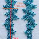 Handmade red/White//Green/Blue Rhinestones Applique Sewing Beads Stones Trim lace Patches Accessory for Dress Clothes one Pair (Black)