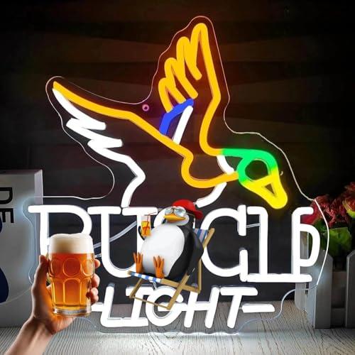 Beer Neon Sign Duck Beer Neon Light for Wall Decor Dimmable Bar filled with excitement! LED Sign for Man Cave Bars Pub Party Store USB Powered Sign Light for Gift