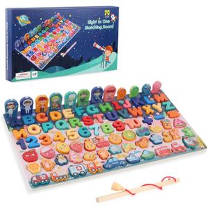 Number Blocks Learning Toys for 2-4 Year Old | Wooden ABC Puzzle & Shape Sorter | Montessori Preschool Learning Activities | STEM Educational Toys for Toddlers 1-3 |Toys for Children 1-2 Years