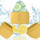 2 x Ice Roller for Face and Eye Massager for Face, Eyes and Neck Naturally Conditioning and Skin Care,De-Puff Eye Bags,Reduce Migraine Pain,Reusable Massage Silicone Ice Mold (Yellow)