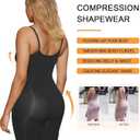 SHAPERX Shapewear for Women Tummy Control Bodysuit Mid Thigh Butt Lifter Body Shaper Shorts, SZ5218-2-Black-L/XL