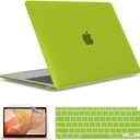 IBENZER Compatible with New MacBook Air 13 inch case 2022 2021 2020 M1 A2337 A2179 A1932, Hard Shell Case&Keyboard Cover&Screen Film for Mac Air 13 with Touch ID (2018-2022), Avocado Green,AT13-AVGN+2