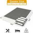 LUMUNANCE Box Spring Queen Size Bed Base, 7-Inch Height Metal Queen Mattress Foundation with Fabric Cover, Easy Assembly
