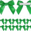 AIMUDI Green Satin Ribbon Bows 2" Self Adhesive Satin Bows for Gift Wrapping Premade Ribbon Bows with Double-Sided Tape for Making Crafts Baby Shower Birthday Party Wedding Decorations, 50 PCs