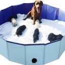 Artilife Whelping Box for Dogs Welp Box Whelping Pool,Puppy Whelping Pen for Dogs Puppies,Great for Puppies,Easy to Clean (47inch Dia.x12inch H(120x30cm), Blue)