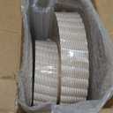 YOUBET 60PCS Ivory Scalloped Plastic Plates - Hard Craem and Gold Fancy Disposable Plates include 30 Gold Dinner Plate, 30 Dessert Plate for Wedding Party