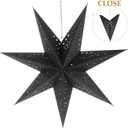 Paper Star Lantern Lamp Shade 3PCS Stars Hanging Garland Large Hollow Out Xmas Tree Topper Foldable Christmas New Year Wedding Party Holiday Birthday Dercoration for Indoor and Outdoor 20in (Black)